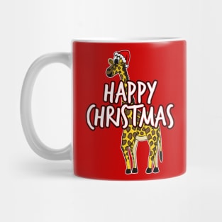 Christmas Giraffe Santa Hat Safari Animal Xmas 2021 Mug